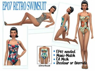 EP07 Retro Swimsuit At Sims4Sue