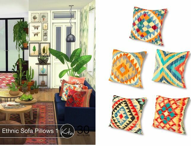 Ethnic Sofa Pillows 1 At Ktasims Sims 4 CC