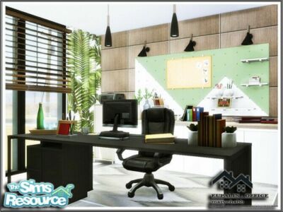 Eupalin Office By Marychabb Sims 4 CC