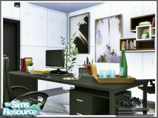 sims 4 cc eupalin office by marychabb 4