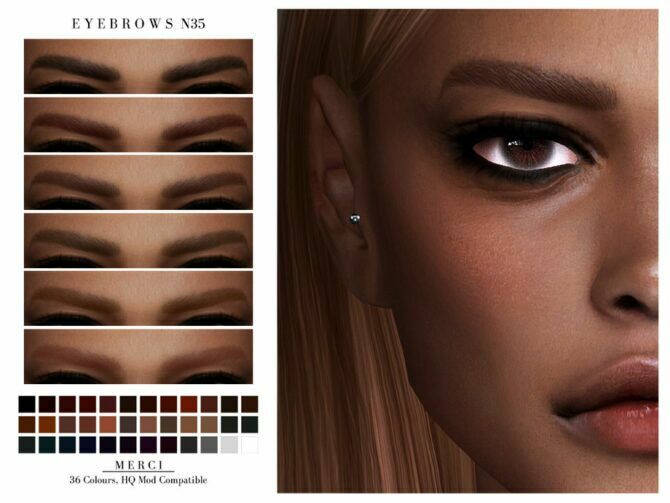 Eyebrows N35 By Merci Sims 4 CC