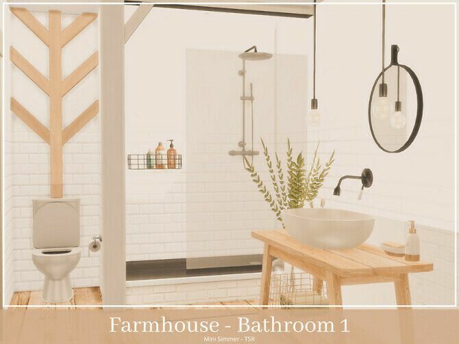 Farmhouse Bathroom 1 By Mini Simmer Sims 4 CC