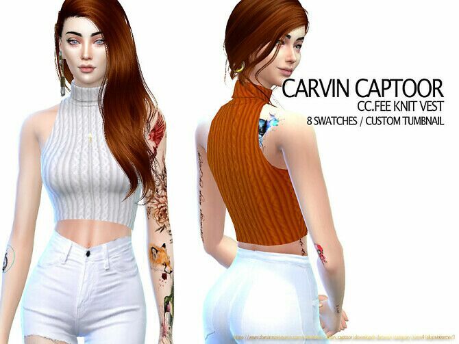 FEE Knit Vest By Carvin Captoor Sims 4 CC