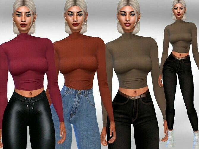 Female Long Sleeve 9 Colours Tops By Saliwa Sims 4 CC