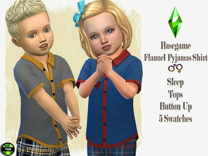 Flannel Pyjamas Shirt By Pelineldis Sims 4 CC