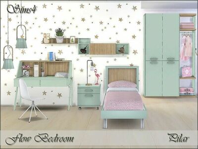 Flow Bedroom Single By Pilar Sims 4 CC