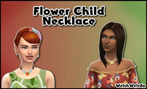 Flower Child Necklace By Welshweirdo Sims 4 CC
