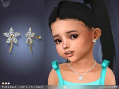 Flower Earrings For Toddlers By Feyona Sims 4 CC