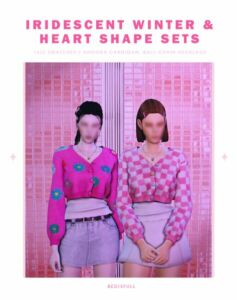 FM Iridescent Winter & Heart Shape Sets At Bedisfull – Iridescent Sims 4 CC