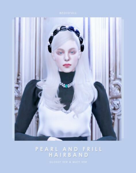 Fm Pearl And Frill Hairband At Bedisfull – Iridescent Sims 4 CC