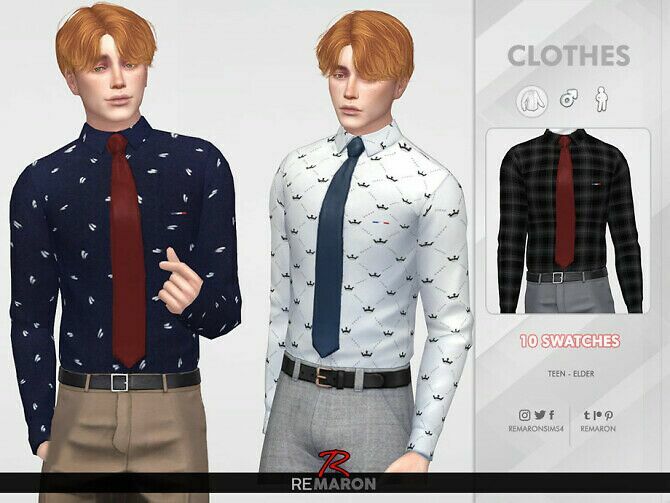 Formal Shirt For MEN 02 By Remaron Sims 4 CC