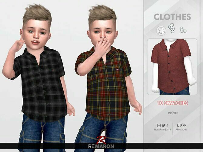 Formal Shirt For Toddler 01 By Remaron Sims 4 CC