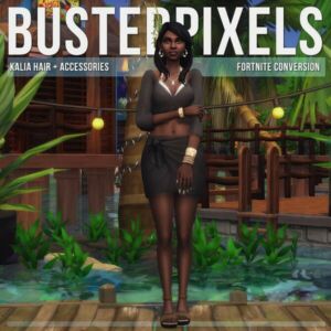 Fortnite Kalia Hair Conversion Edit + Accessories At Busted Pixels Sims 4 CC