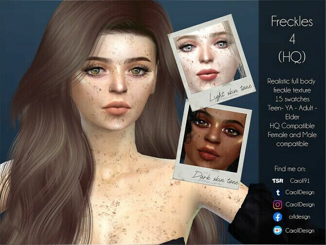 Freckles 4 HQ By Caroll91 Sims 4 CC