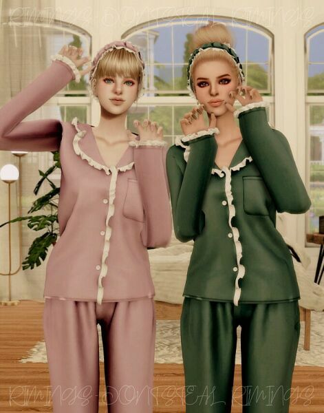 Frill Pajama SET At Rimings Sims 4 CC