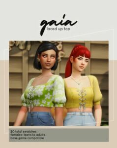 Gaia Laced Up Top At Viiavi Sims 4 CC