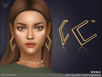 Gaia Square Hoop Earrings By Feyona