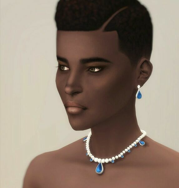 GEM And Pearl Drop Earrings & Necklace I At Rusty Nail Sims 4 CC