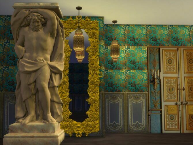 Giant Atlant Statues At Anna Quinn Stories Sims 4 CC