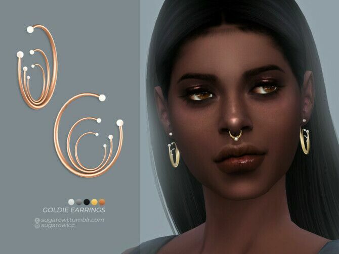 Goldie Earrings By Sugar Owl Sims 4 CC