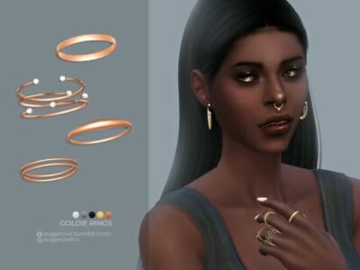 Goldie Rings By Sugar OWL Sims 4 CC