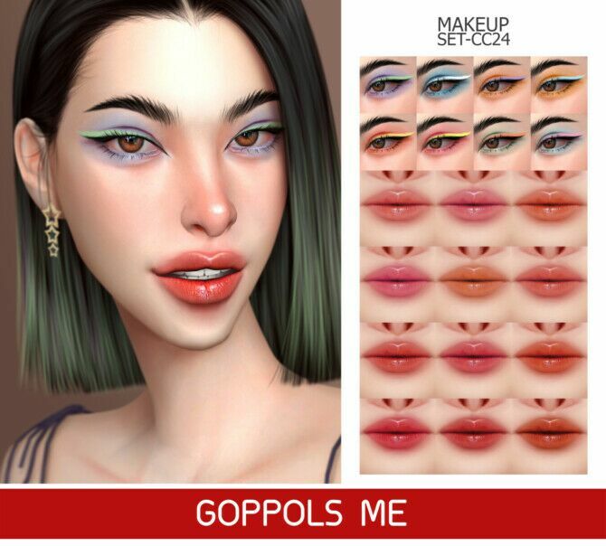 Gpme-Gold Makeup Set Cc24 At Goppols Me Sims 4 CC