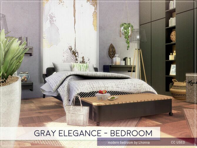 Gray Elegance Bedroom By Lhonna Sims 4 CC