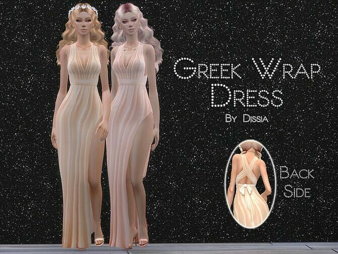 Greek Wrap Dress By Dissia Sims 4 CC