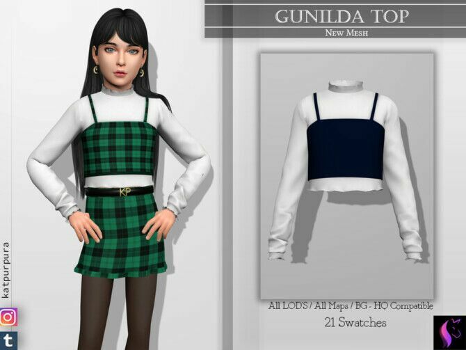 Gunilda TOP By Katpurpura Sims 4 CC