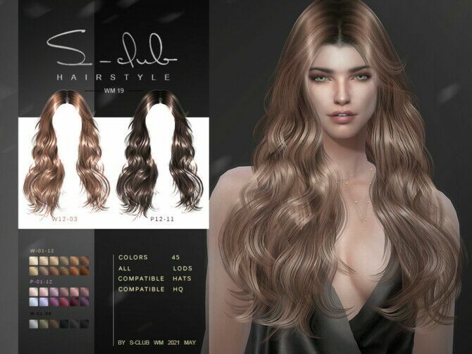 Hair 202119 By S-Club WM Sims 4 CC