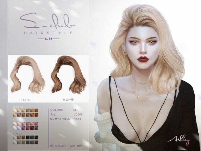 Hair N84 By S-Club Sims 4 CC