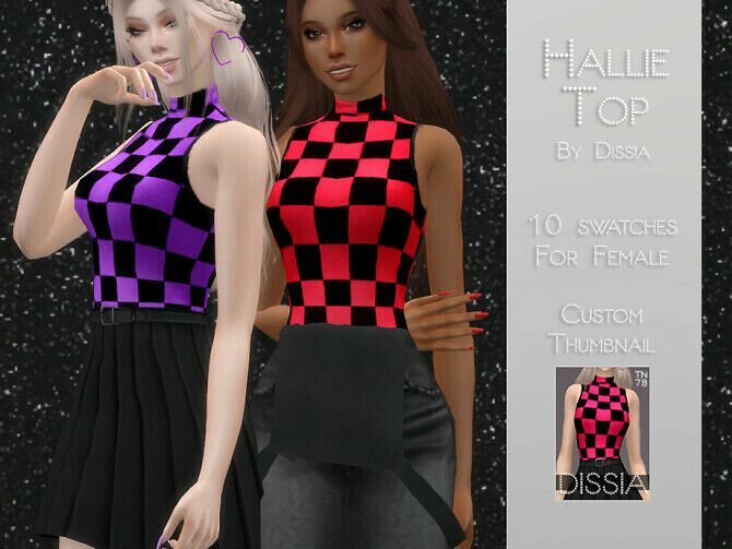 Hallie Top By Dissia Sims 4 CC