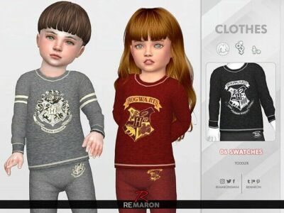 Harry Potter Pjs Top For Toddler 01 By Remaron Sims 4 CC