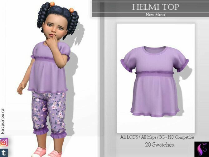 Helmi Top By Katpurpura Sims 4 CC