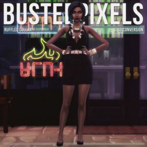 Hidden Springs Ruffled Collar Dress At Busted Pixels Sims 4 CC