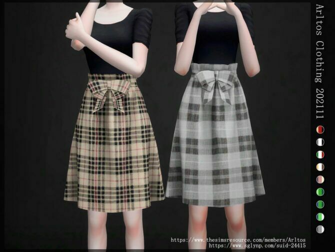 High Waist Above Knee Skirt By Arltos Sims 4 CC