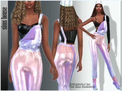 Holographic Women’s Jumpsuit By Sims House Sims 4 CC