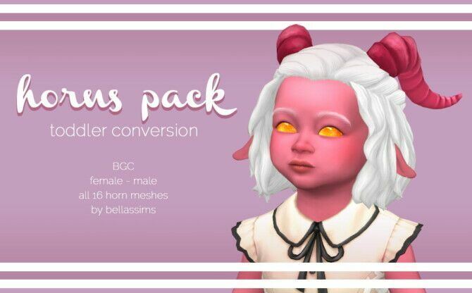 sims 4 cc horns pack kids toddlers at bellassims 2