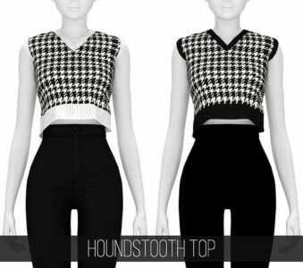 Houndstooth TOP At Fifths Creations Sims 4 CC