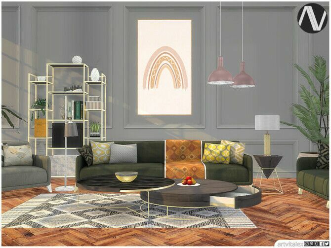 sims 4 cc huntington living room by artvitalex 2