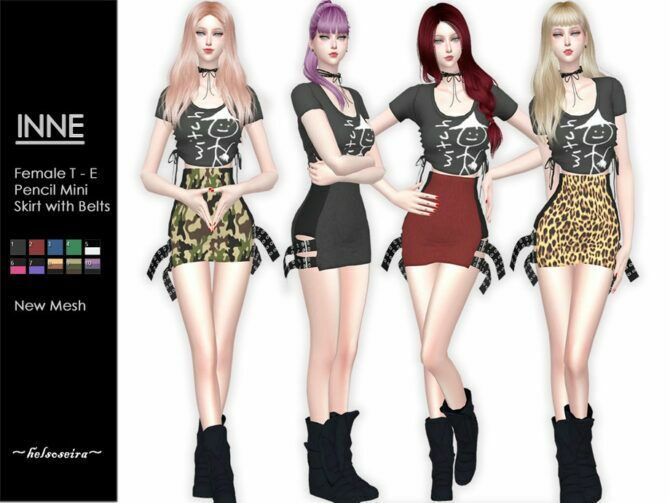 Inne Pencil Mini Skirt By Helsoseira Sims 4 CC