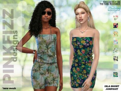 Isla Short Jumpsuit By Pinkfizzzzz Sims 4 CC