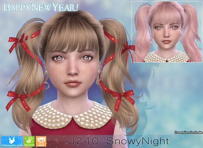 J240 Snowynight Hair Child (P) At Newsea Sims 4 Sims 4 CC