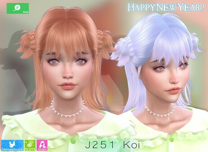 J251 KOI Hair At Newsea Sims 4 Sims 4 CC