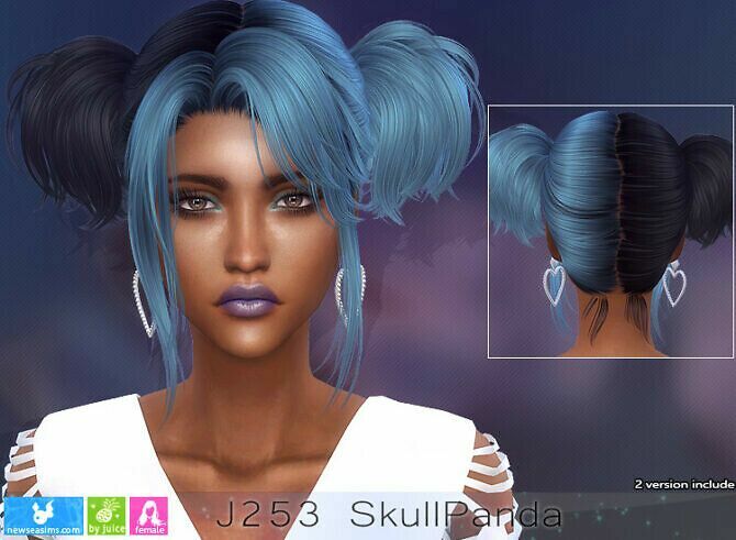 J253 Skullpanda Hair (P) At Newsea Sims 4 Sims 4 CC