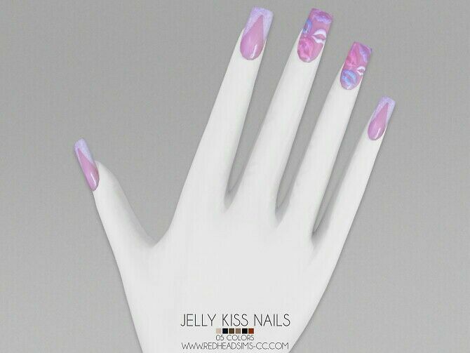 Jelly Kiss Nails At Redheadsims Sims 4 CC