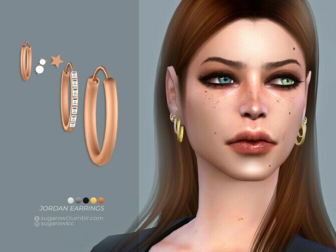 Jordan Earrings By Sugar OWL Sims 4 CC