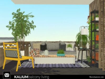 Kalium Balcony Outdoor Living Furniture By Wondymoon Sims 4 CC