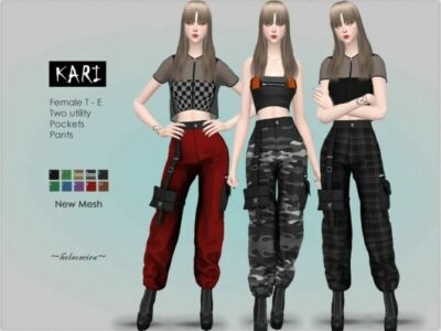 Kari Industrial Cargo Pants By Helsoseira Sims 4 CC