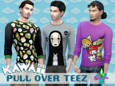 Kawaii Pull Over Tee By Simmiev Sims 4 CC